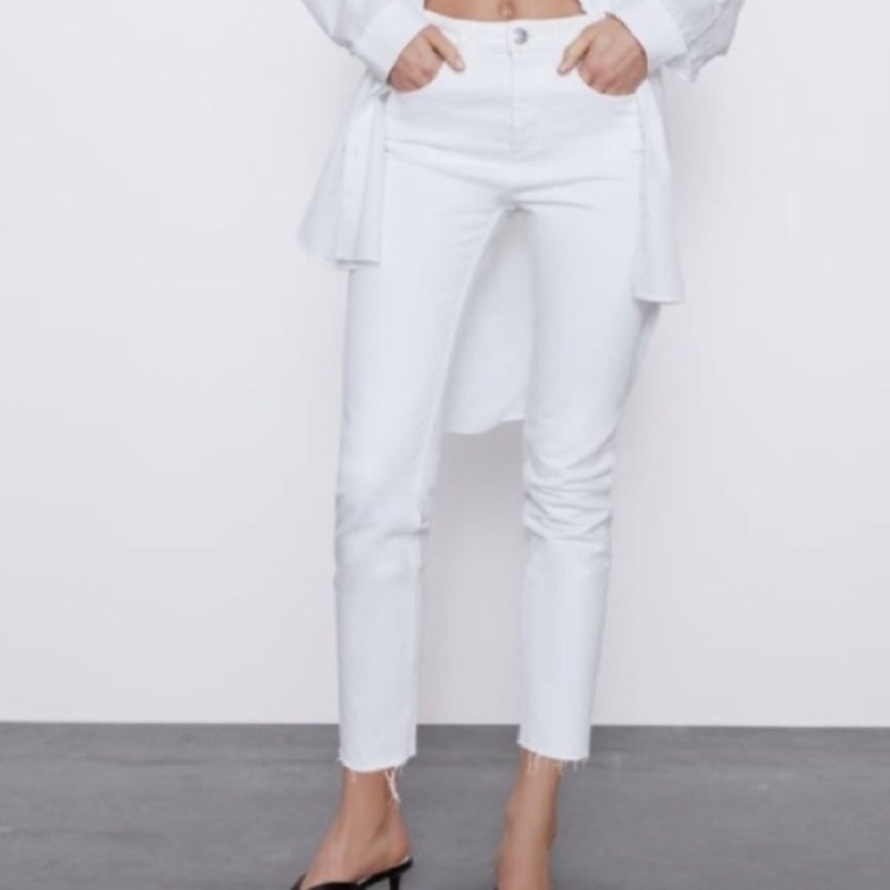 Zara Premium Denim Raw Hem Ankle  Skinny Jeans